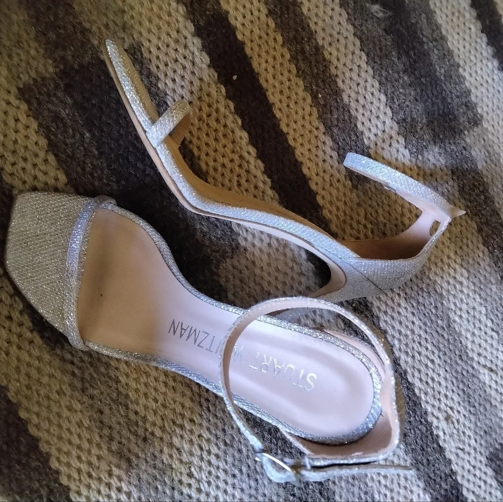 Stuart Weitzman Nudistcurve Patent crystal color Ankle strap sandals size 8